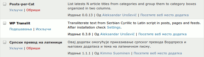 Додаци: WP Translit